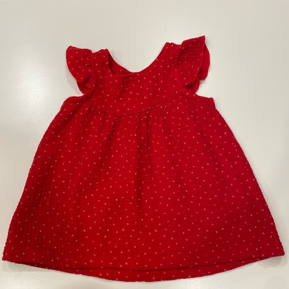 Red Stars Gauze Top. Girls 3T. - Picture 1 of 4